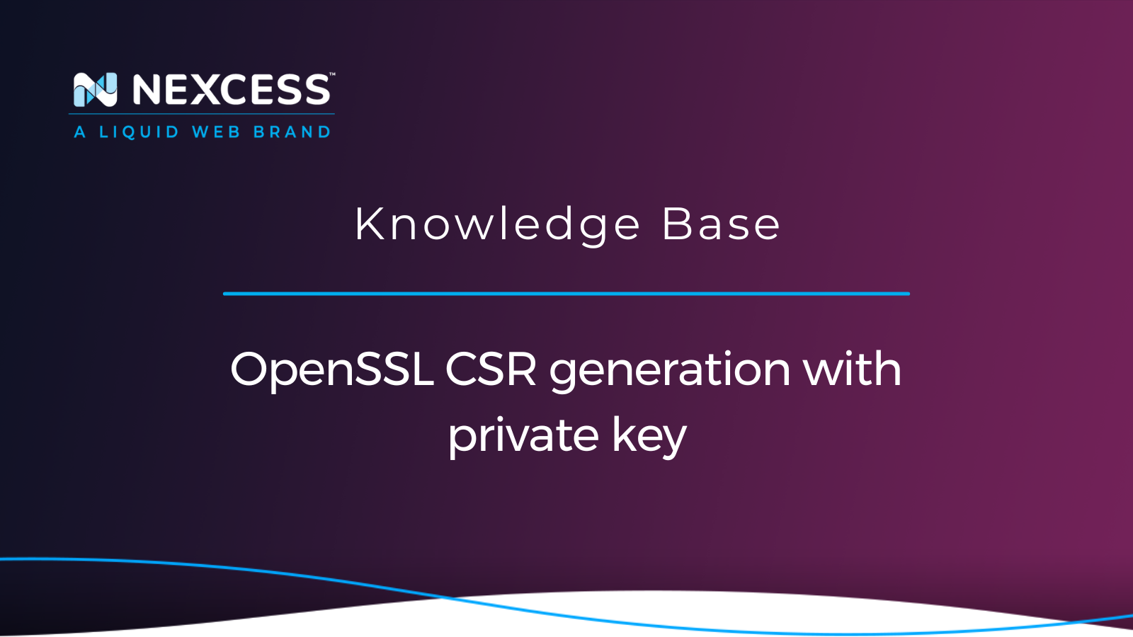 OpenSSL CSR generation with private key