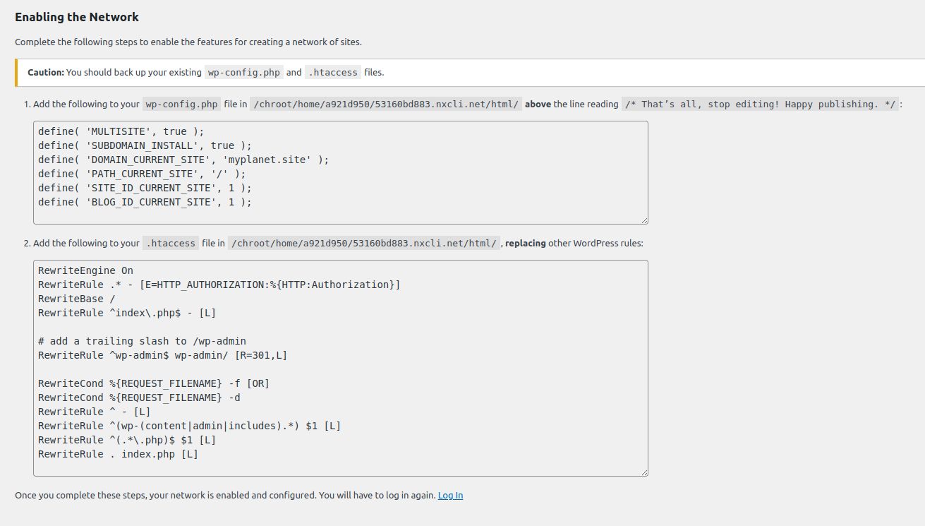 After that, a window will open on the WordPress dashboard with two pieces of code that need to be inserted into different files of the website. 