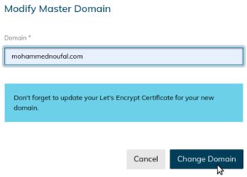 Enter the domain you want to change to live and click the Change Domain button to reflect the changes.
