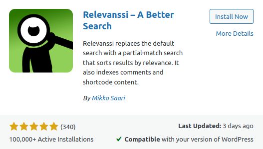 Relevanssi – A Better Search is a top WordPress widget plugin