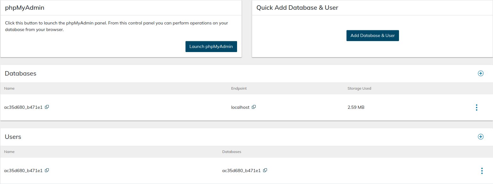 You can access phpMyAdmin to import your database if you chose not to use our migration plugin, and manage your MySQL databases from the Nexcess Portal by opening the Databases interface from the Site Dashboard. 