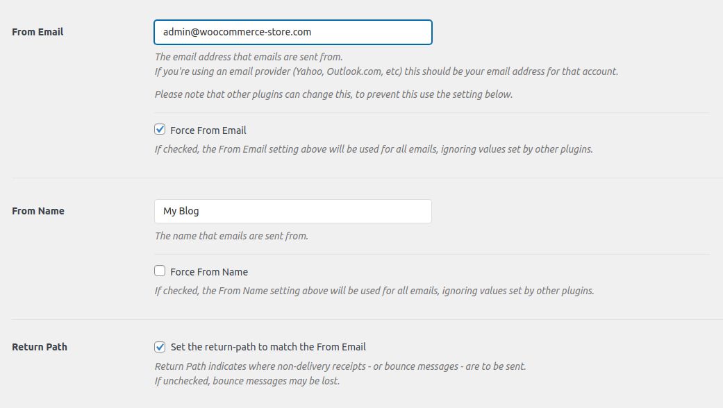 Choose the email address you would like to send from in your SMTP settings