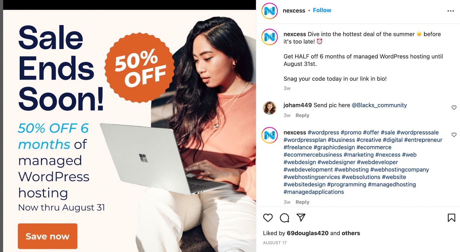Limited-time deals and giveaways help with outreach and drive traffic to your online store.