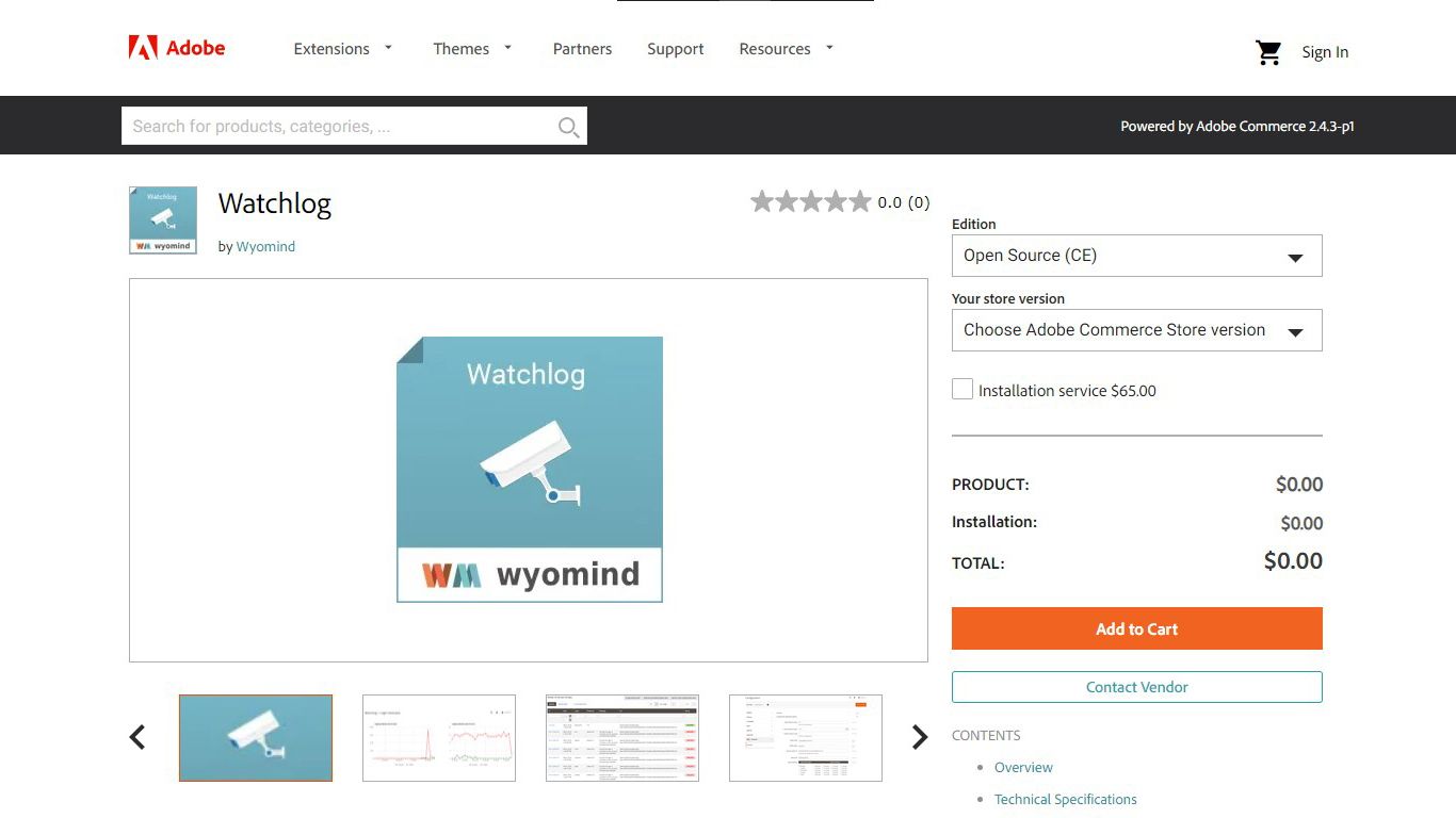 Free Magento 2 security extension by Wyomind.