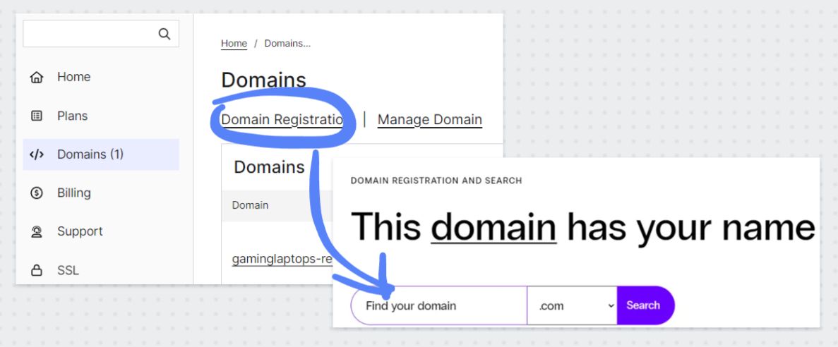 If you don’t have a domain, you can always purchase one using the Domains -> Domain Registration option in our portal.