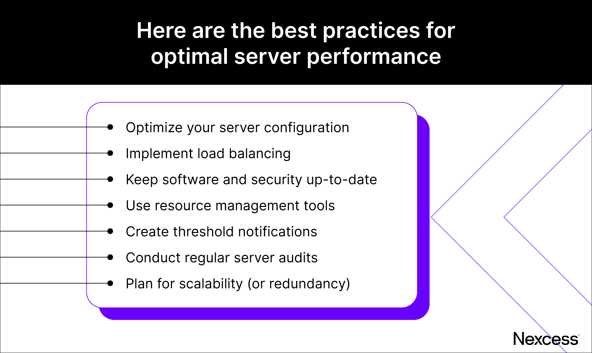 Optimal server performance best practices. 