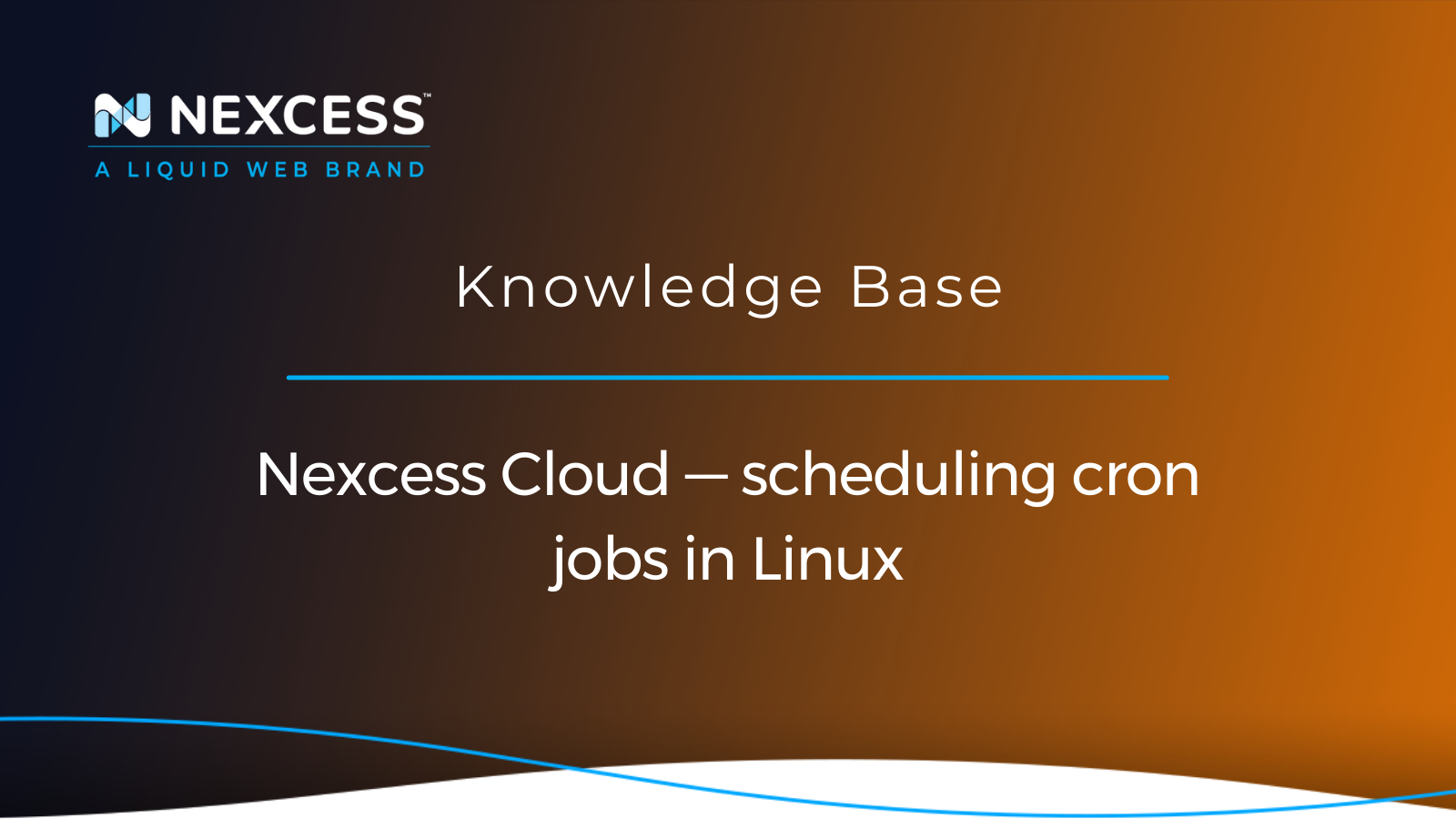 Nexcess Cloud — scheduling cron jobs in Linux