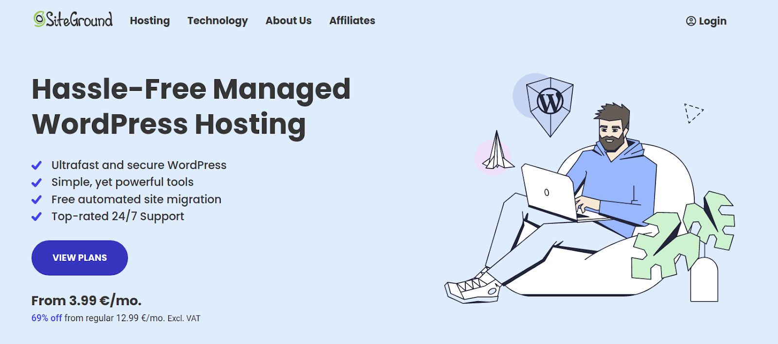 SiteGround managed WordPress hosting plans