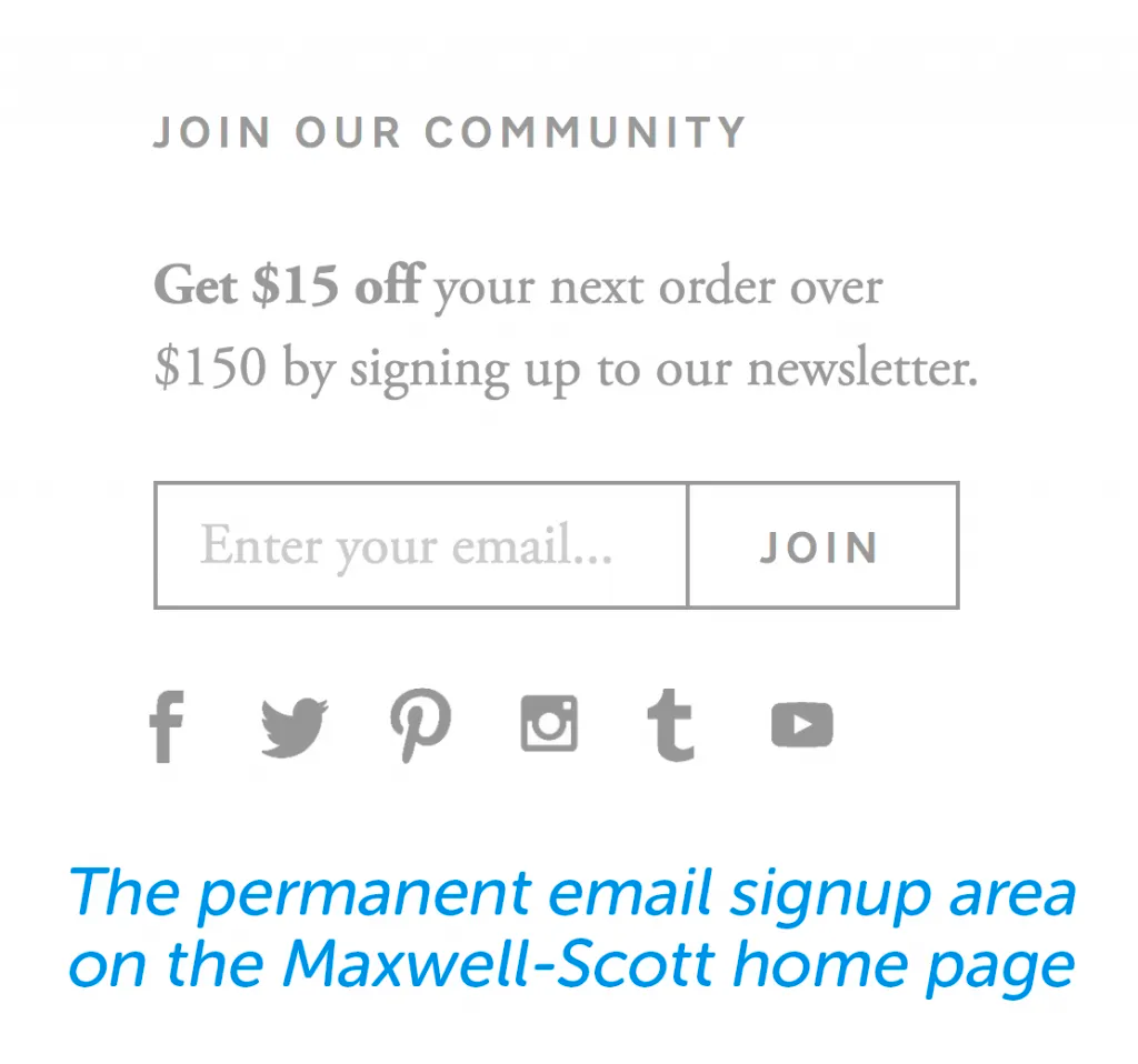 Email signup example