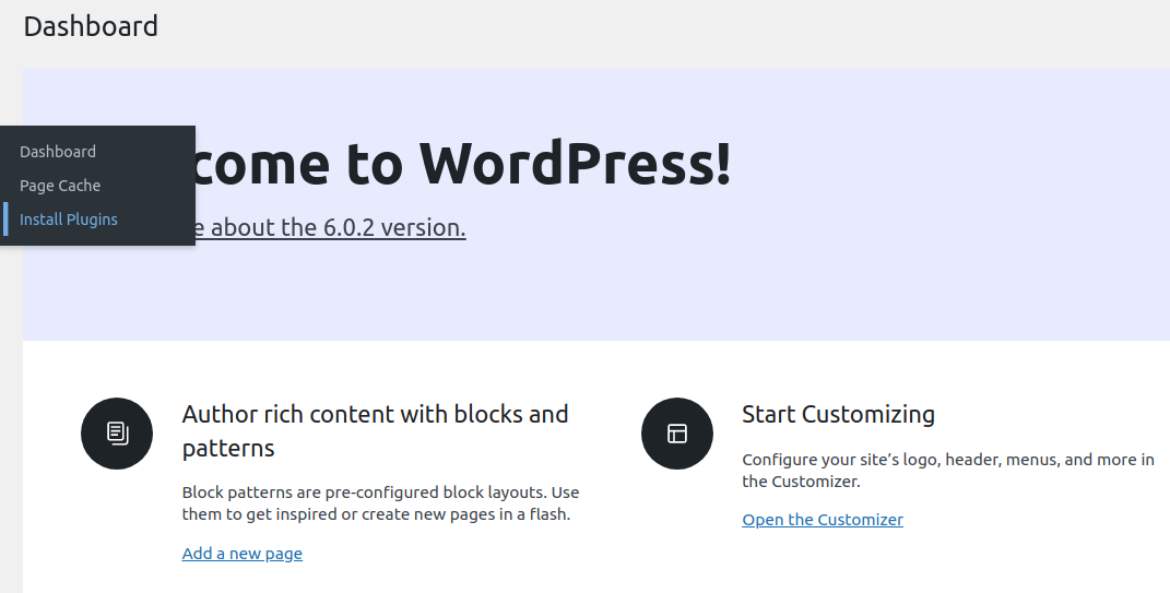 After logging into your Nexcess Client Portal, open your WordPress Admin Dashboard and select Nexcess > Install Plugins from the dropdown menu, as shown below. It will open the Nexcess Installer plugin interface.