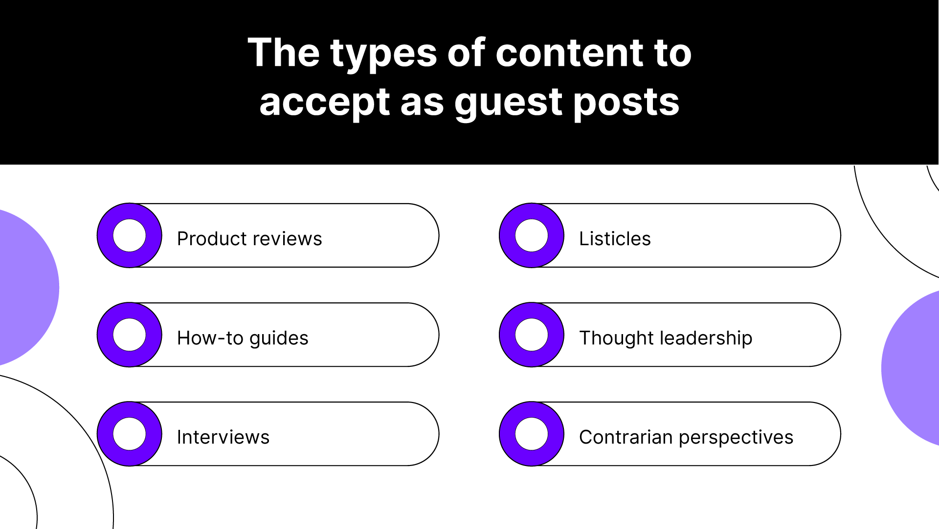 The types of content to accept as guest posts.