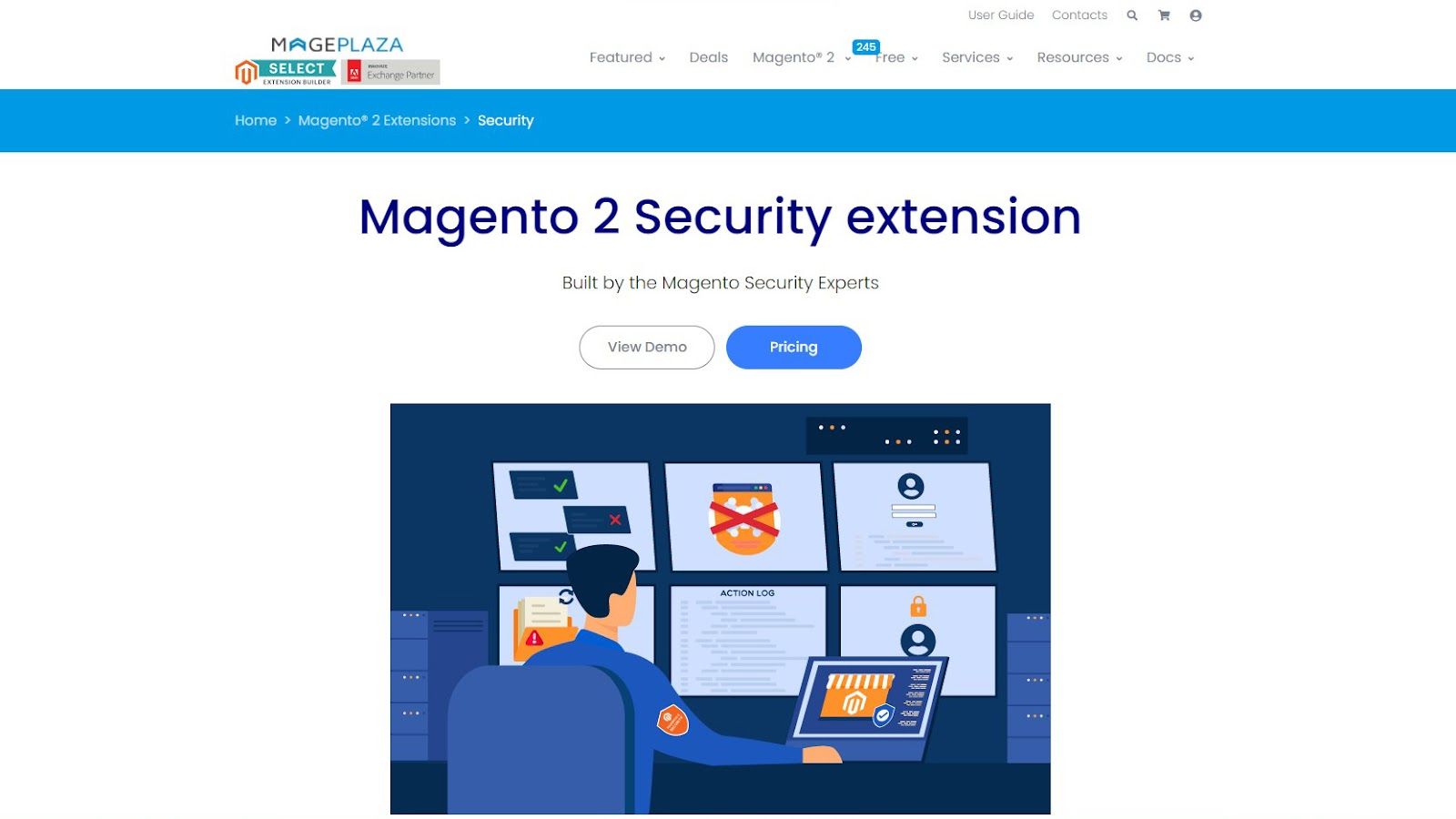 Magento security extension by Mageplaza.