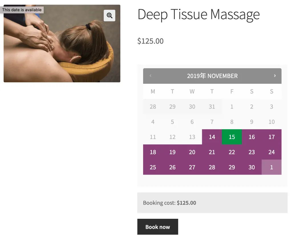 create a product for a Deep Tissue Massage