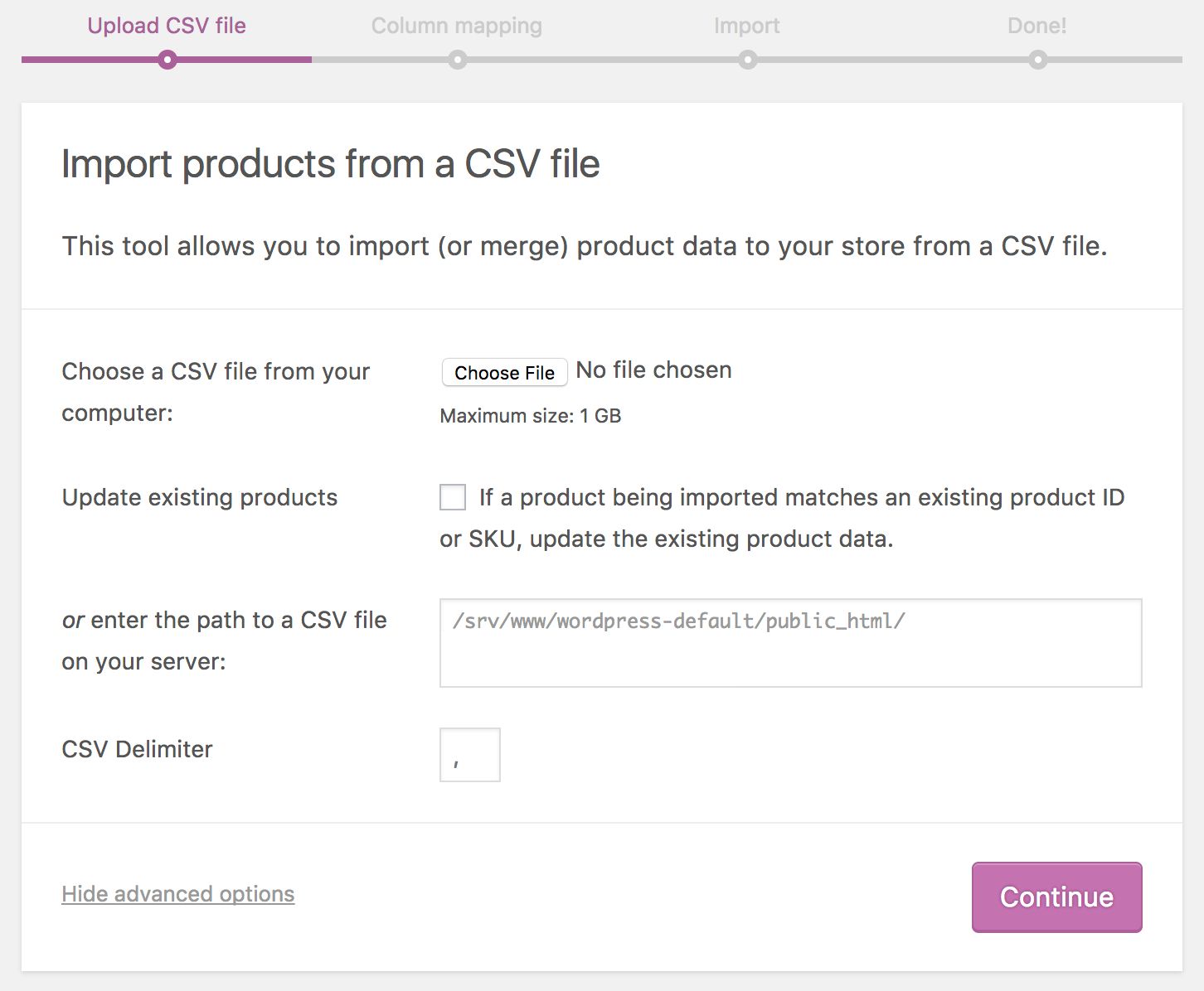 Importing products from your CSV is critical to setting up an ecommerce website