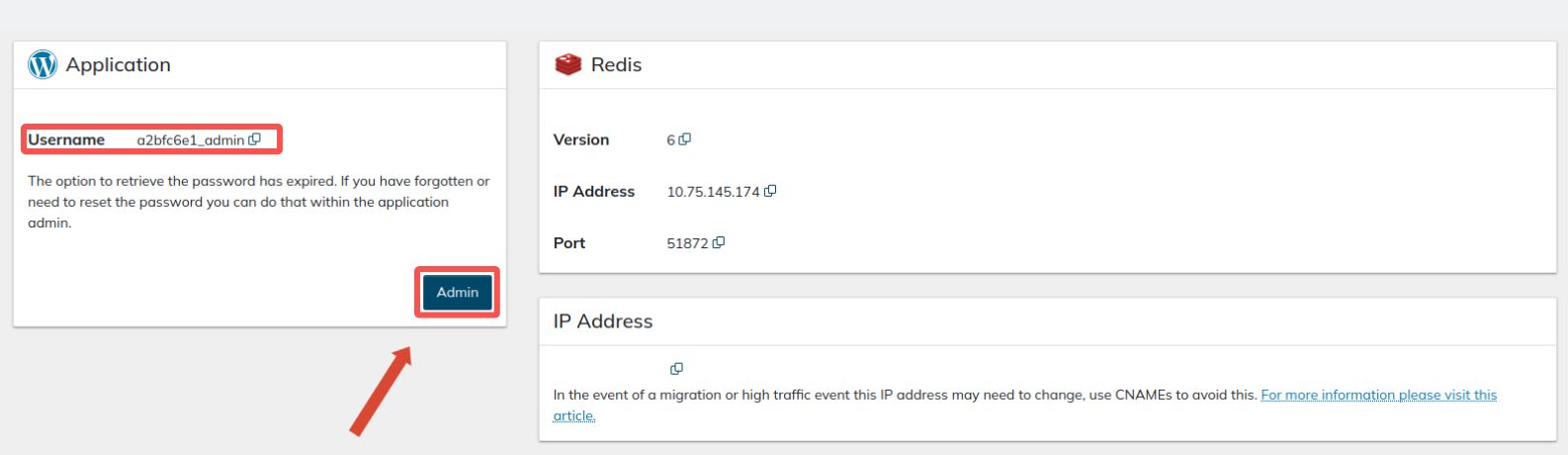 Click the Admin button to access your website admin dashboard and log in with the credentials provided. We strongly recommend saving your admin dashboard credentials in a safe place and changing them as soon as you log in to the admin interface and set up your website. As we discussed, your admin panel URL can also be changed, which we strongly recommend doing to keep your website protected from brute-force attacks.