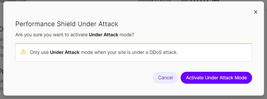 If your site is under attack from a DDoS attack, you can enable that protection directly in the Nexcess Client Portal for your site.