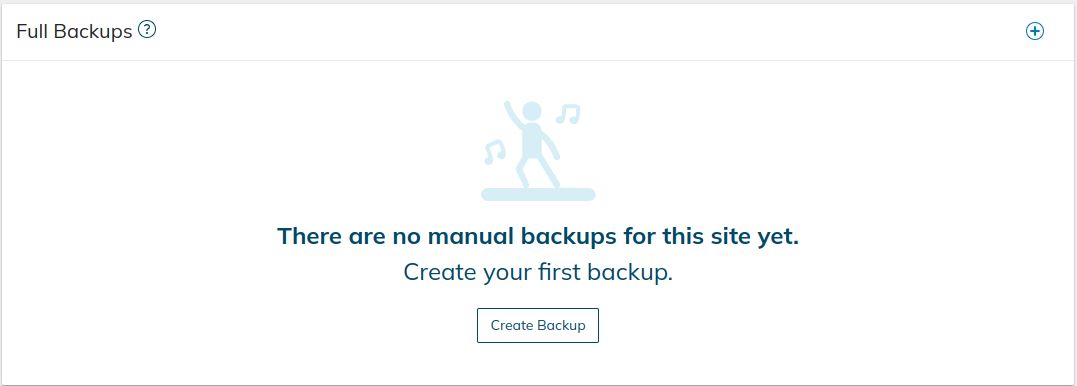 From the Backups tab, you can find full backups and daily backups that were made for the secondary domain.