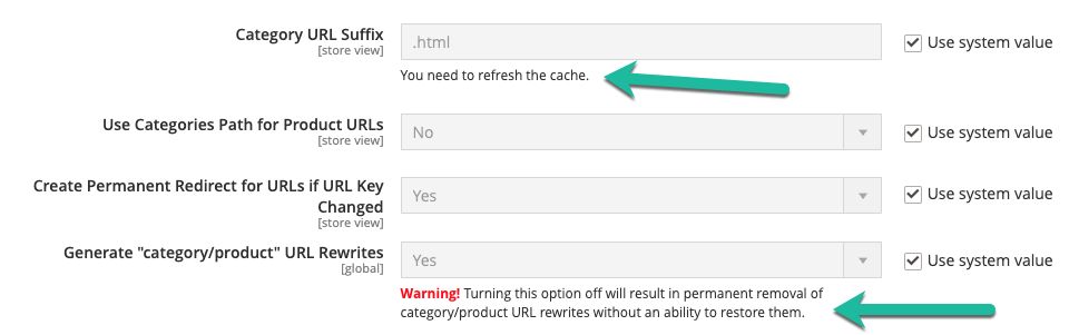 Make sure you are paying attention to the notes and directions from Magento as you change settings as well.