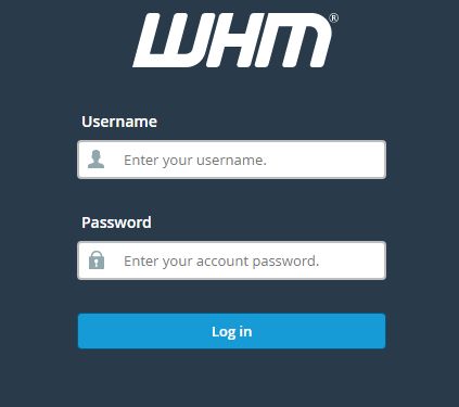 Log into your WHM account