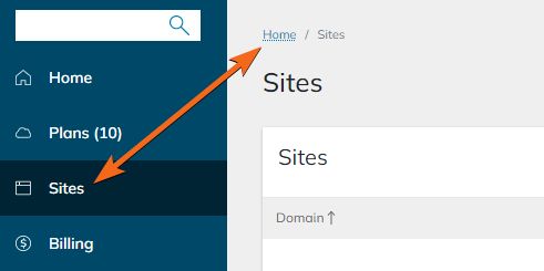 From your Nexcess home portal page, go into Sites for a list of all of your currently active sites.