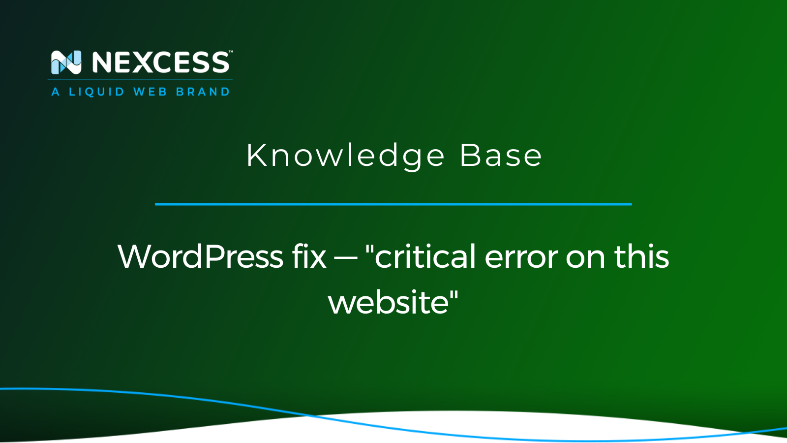 WordPress fix — "critical error on this website"