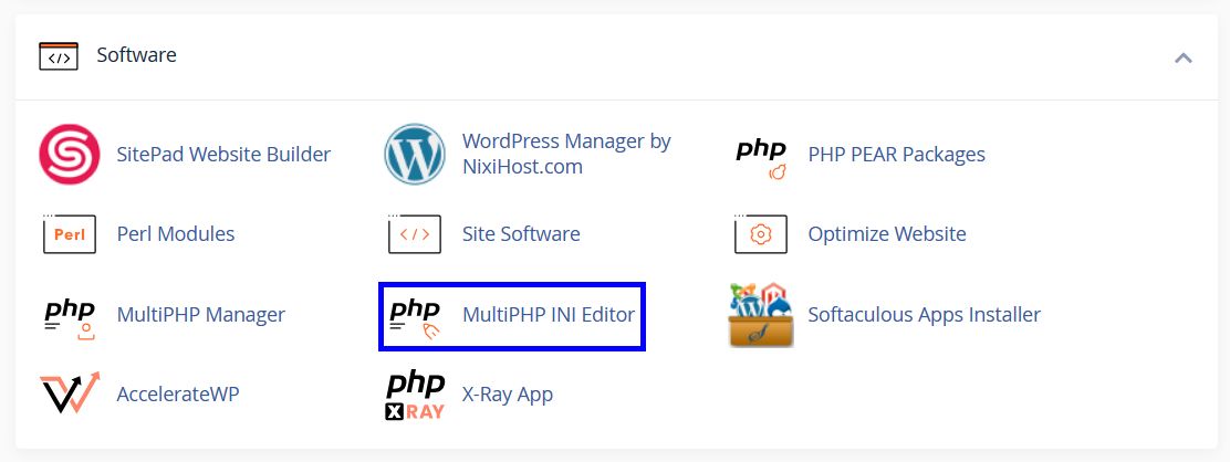 Find and open MultiPHP INI Editor. 