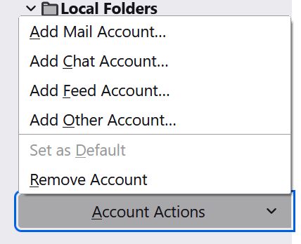 You may now go for the option Add Mail Account.