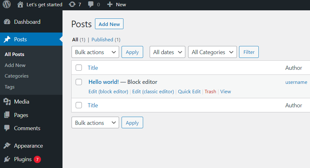 Using the block editor in WordPress