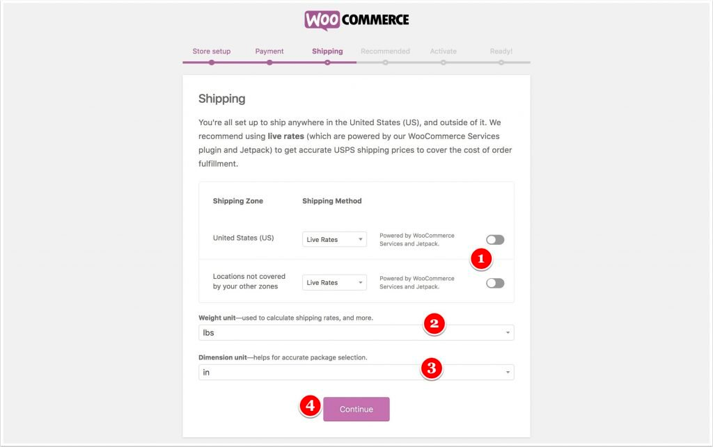 Complete the WooCommerce Setup Wizard