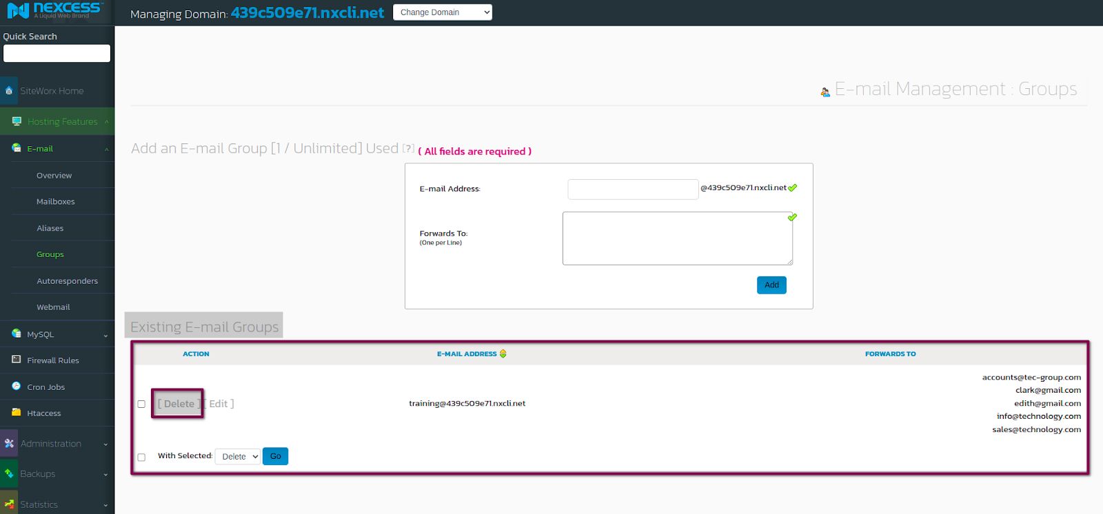 Using the SiteWorx Control Panel in the Nexcess Cloud Nexcess