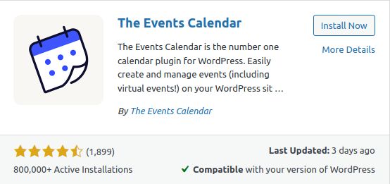 Another great WordPress widget plugin is The Events Calendar