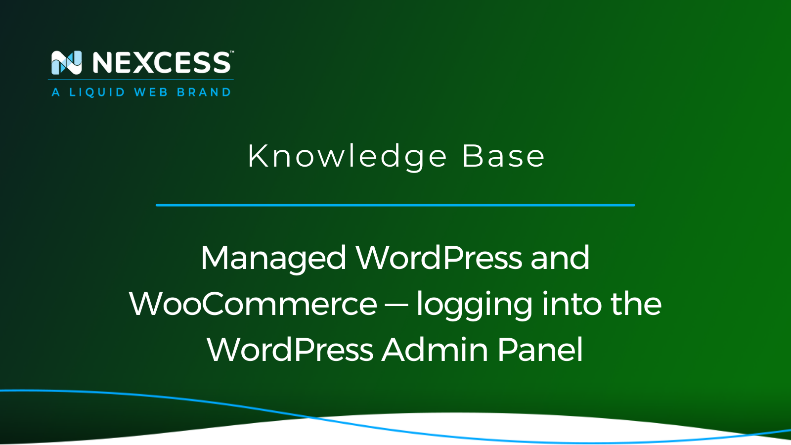 Managed WordPress and WooCommerce — logging into the WordPress Admin Panel
