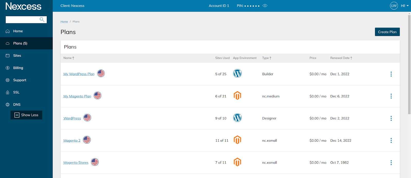 You can log in to your WordPress, WooCommerce, or StoreBuilder portal from the main menu.