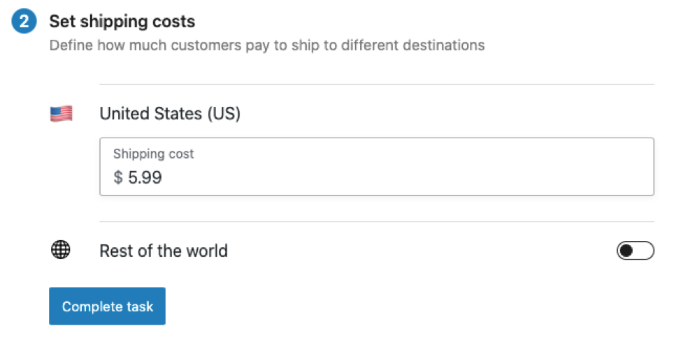 Setting shipping costs in WooCommerce