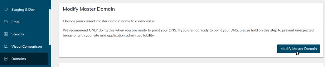 Click the Modify Master Domain button.