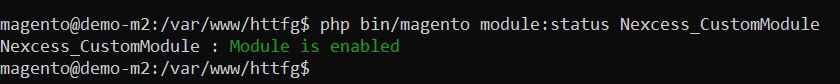 Check Magento 2 custom module status.