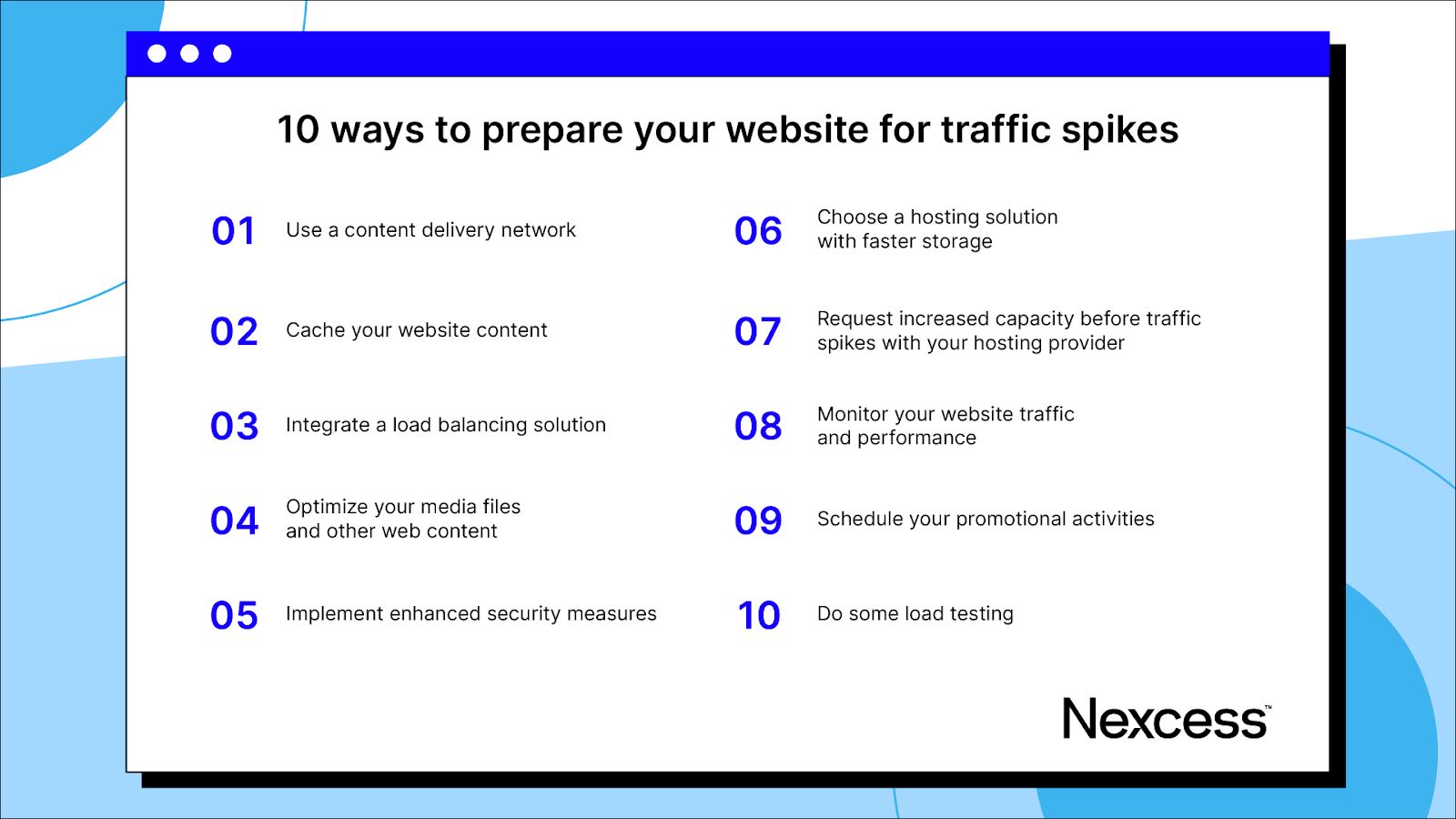 10 ways to prepare your website for traffic surges.