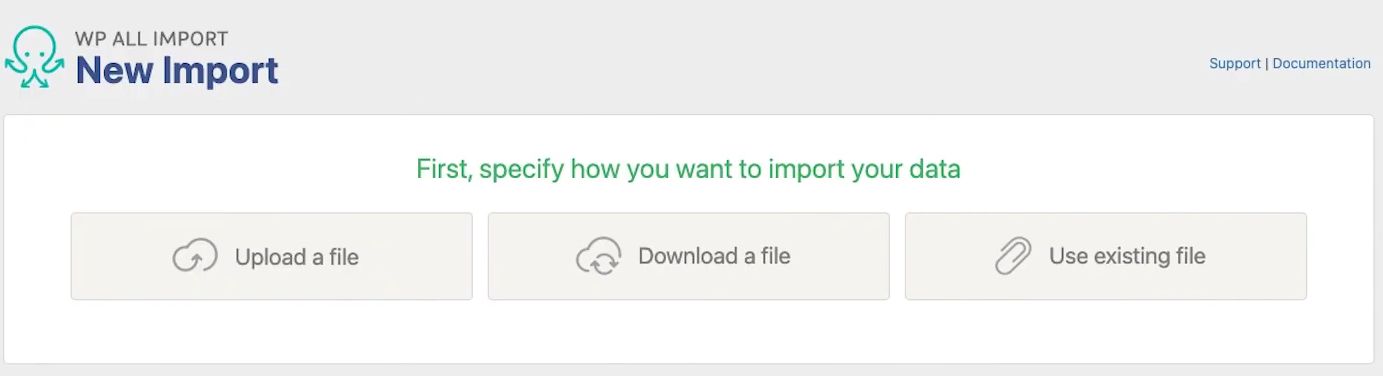 Click on “All Import” on the left plugins -> New Import -> Upload file -> Select the .csv file you downloaded -> Proceed with the further steps in the plugin.