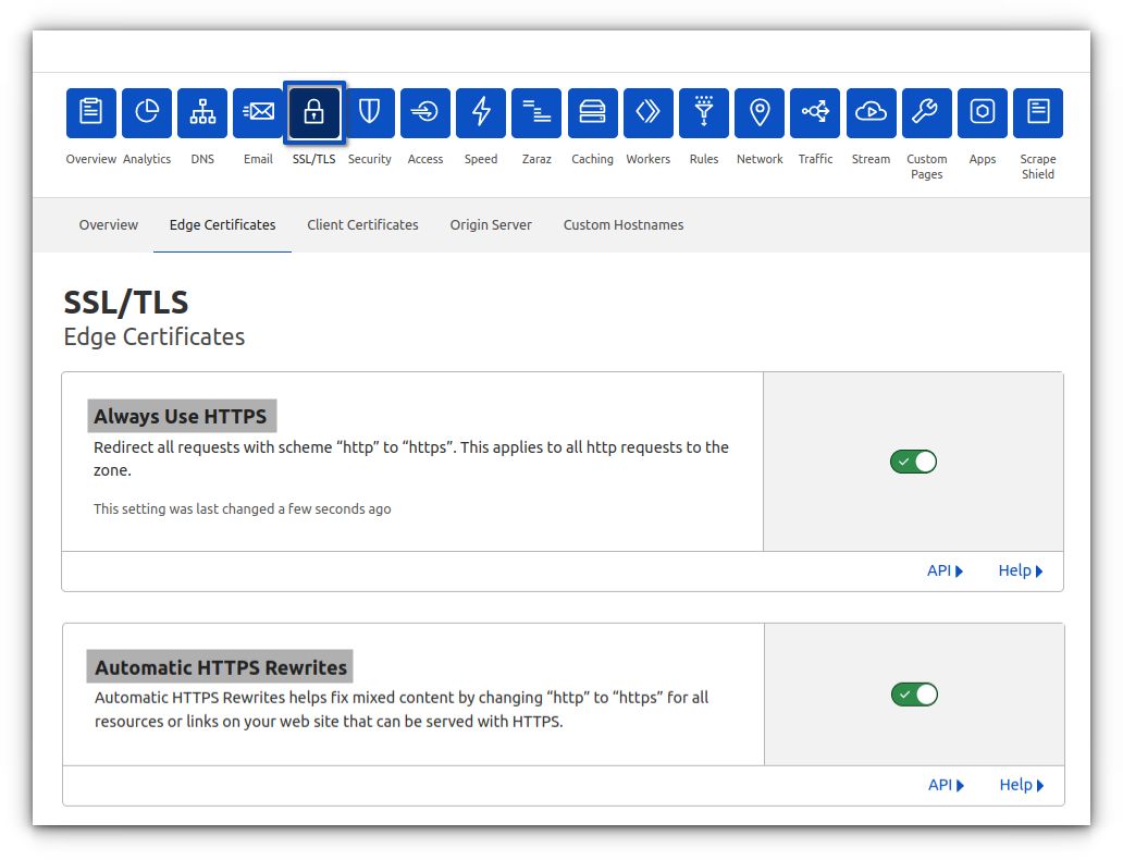 6c. If you plan to go with the Full option, and you want to cover your domain with the Free Let's Encrypt SSL that Nexcess provides, you will need to temporarily disable Cloudflare protection until the Let's Encrypt SSL certificate is deployed:.