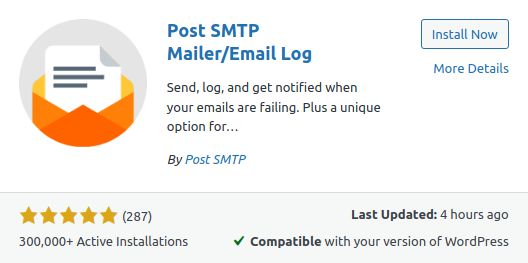 Post SMTP Mailer/Email Log plugin