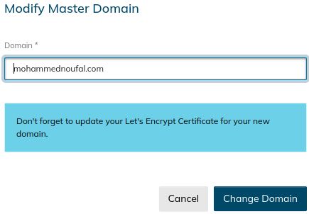 You will be asked to enter your domain name. Once you enter your domain, click the Change Domain button.