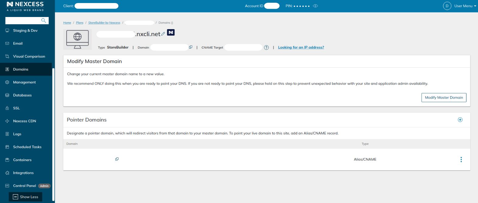 The Pointer Domains area in the screenshot shown allows you to add and remove pointer domains.