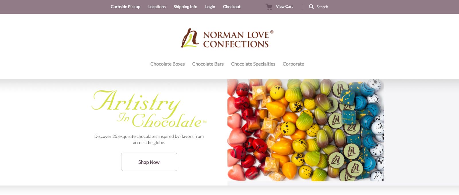 Norman Loves Confections homepage