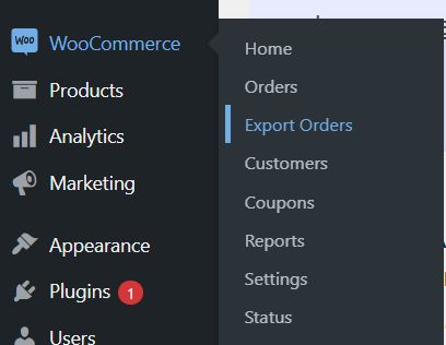 Plugins > Export Orders