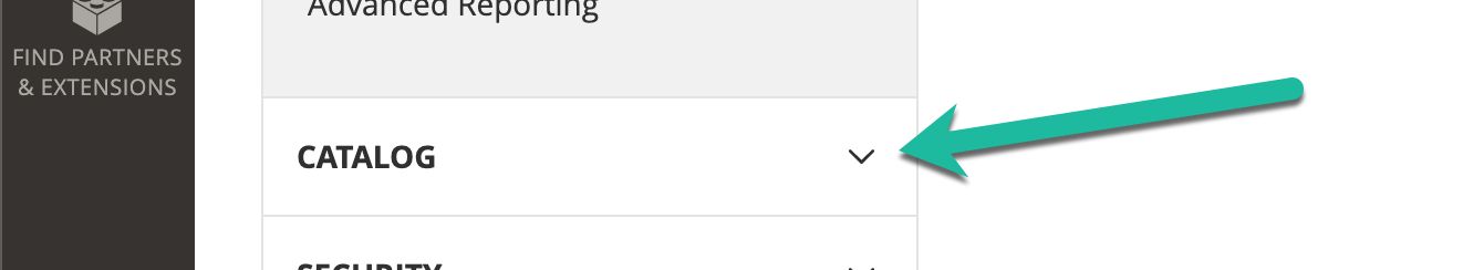 Expand the catalog section by clicking on the down arrow to the right of Catalog.