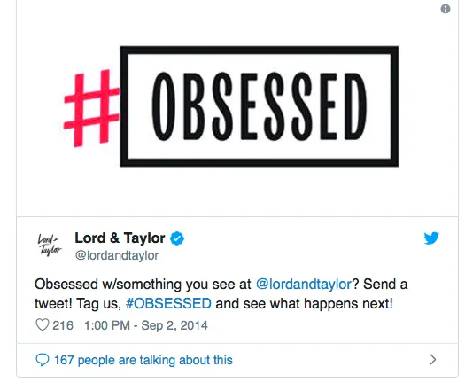 Lord and Taylor tweet example