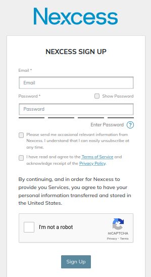 New users can create a Nexcess account using the Sign Up option.