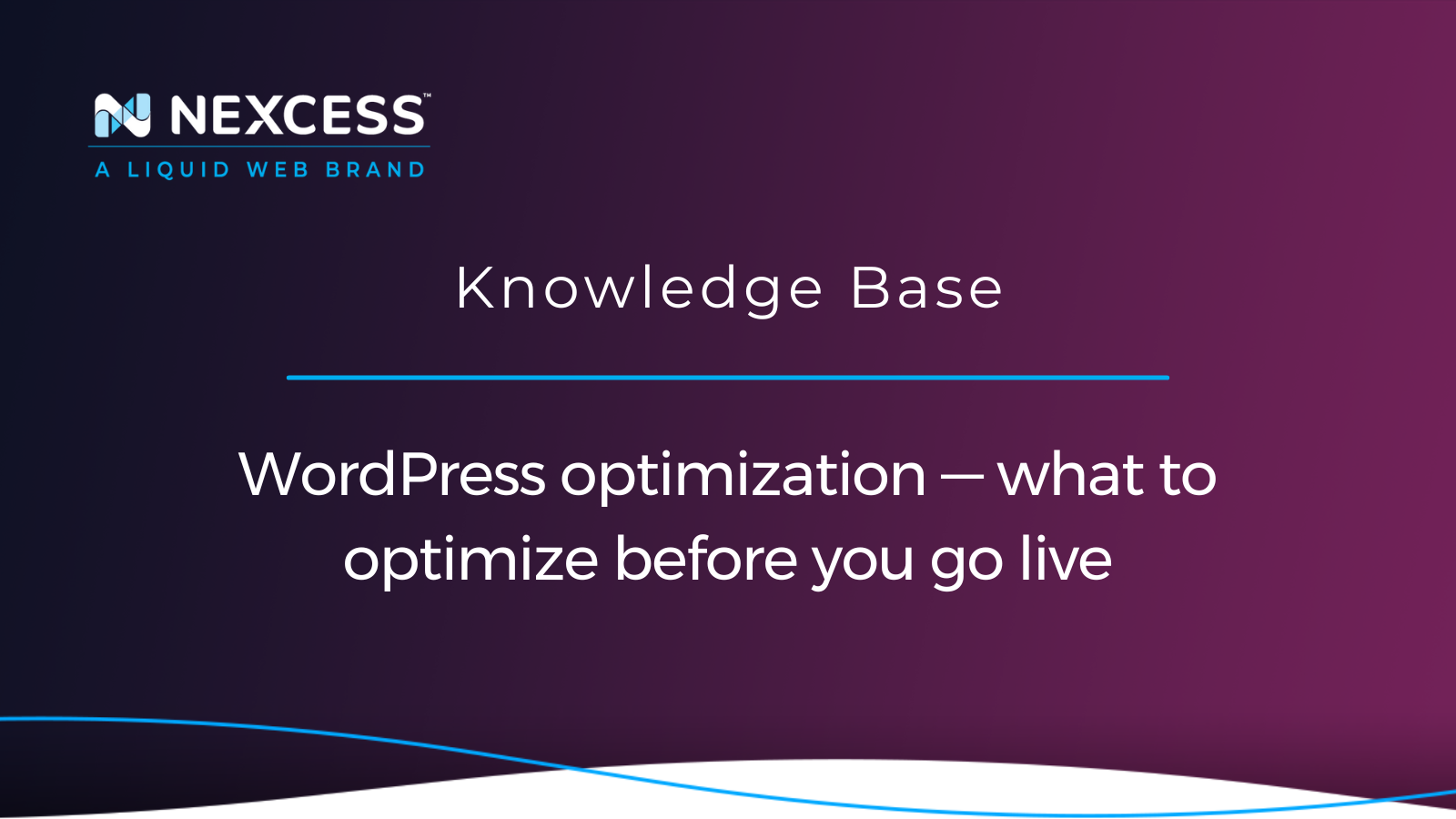 WordPress optimization — what to optimize before you go live