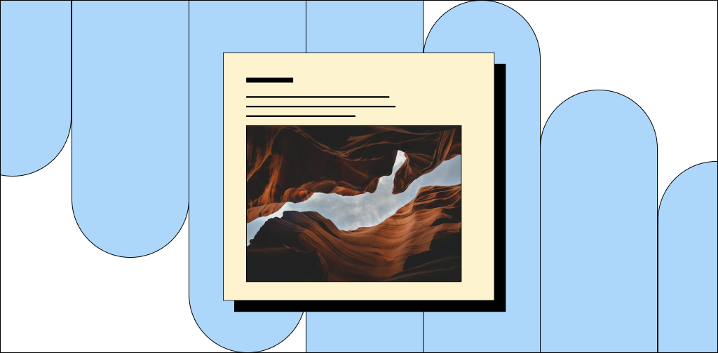 Abstract illustration with a photo of a rock formation