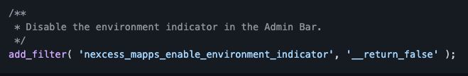 Disable the environment indicator